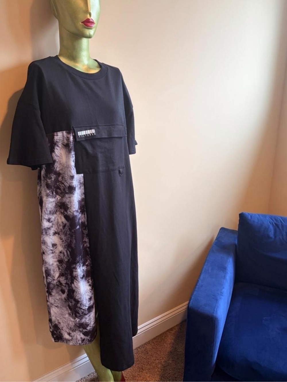SHEIN X Black Midi Dress NWT